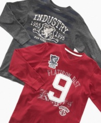 Industry 9 brings some city style to his casual wardrobe with these long-sleeved tees.
