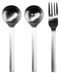 Pure modern. With a minimalist structure and matte finish in casual stainless steel, the Pure hostess set has the combination of form and function that everyday meals demand. Go all out with the Pure flatware set, also by Gourmet Settings.