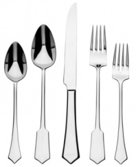 Have your own Gothic revival around the table with Gourmet Settings flatware. Slender handles shape up and come to a point in mirror-polished stainless steel for everyday use. With place settings for four.