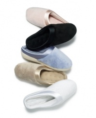 Make every step warm and cushioned with this luxurious micro terry clog slipper by Isotoner.