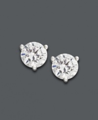 You can never have too much sparkle. These versatile stud earrings highlight certified, near colorless, round-cut diamonds (1-1/2 ct. t.w.) in a 14k white gold prong setting. Approximate diameter: 6 mm.