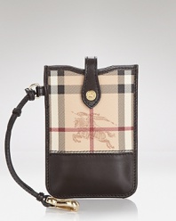 Invest in Burberry's signature style with this phone cover, ideal for keeping your technology in check.