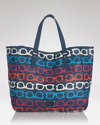 This sunglasses splashed tote from MARC BY MARC JACOBS' is too cute (and practical) to pass up. Ideal for trips to the shore, it's bold print will have you in a sunny daze.