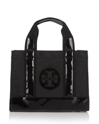 Express your Tory Burch style with this chic nylon tote -- one of her bestsellers in a stylish miniature size.