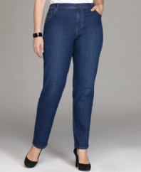 A classic fit defines Style&co.'s straight leg plus size jeans-- pair them with the season's latest tops!