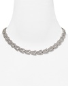 Shape meets sparkle on this silvery necklace from Lora Paolo, featuring inset crystals and an open link design. It's classic lines make it an elegant accessory for evening.