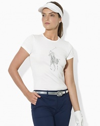 A sleek tee is crafted in soft mercerized cotton and finished with our screened metallic Big Pony at the front for signature style.
