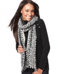 Don't change your stripes. Layer them on thick for winter with this cozy chenille scarf by Charter Club.