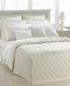 Diamond quilting in soft cotton brings to mind the elegance of vintage bedding in this Lauren by Ralph Lauren's quilted coverlet. Featuring a paneled drop with split corners and button detailing and a channeled hem.