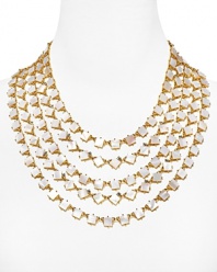 Add a just-right dash of classic cool with this Mother-of-Pearl bib necklace from kate spade new york. It's cascading tiles perfect statement accessorizing.
