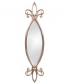 Because of its elongated fleur-de-lis shape, Howard Elliott's Hillary mirror is ideal for the entryway for that final check before leaving home. However, you can place it on any wall where you want to introduce a touch of femininity. Available in silver (shown) and black.