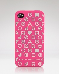 Printed with the label's stardust logo, MARC BY MARC JACOBS' plastic iPhone case sends a style-setting text message.