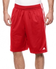 Let's play ball! You'll be ready to step out on the court in comfort in these mesh athletic shorts from adidas.