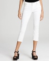 7 For All Mankind Jeans - Crop and Roll Skinny Jeans in White