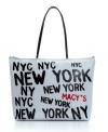 New York, New York, it's a wonderful town...and with graffiti-inspired lettering on a cool white ground, this glossy Macy's tote is pretty wonderful too.