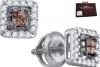 14k Yellow or White Gold .30 CT Fine Pair of Stud Earrings Brilliant Diamond of White & Brown Combination - Incl. ClassicDiamondHouse Free Gift Box & Cleaning Cloth