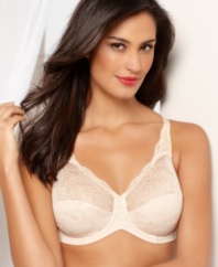 Create a naturally beautiful silhouette. The 2-section cups of this lace bra by Lilyette provide a custom fit for your figure. Style #0433