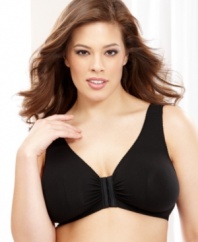 Fill your day with relaxing comfort. This front-close bra features wide straps and stretch cotton for an easy fit. Style #110