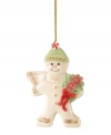 It's impossible to resist. The 2011 Special Spiced Delivery ornament by Lenox pays homage to a favorite Christmas cookie in porcelain that'll look sweet indefinitely. With a peppermint pompom and poinsettia bouquet. Qualifies for Rebate