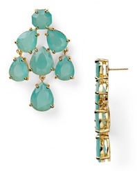 Cascading and colorful stones makes quite the statement on these chandelier earrings from kate spade new york. They're a sweet way to put on this season's must have shades.