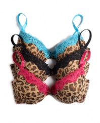 You're always walking on the wild side with this bold push-up bra by JT Intimates. Style #14293BRW