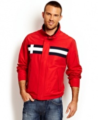 This bomber-styled jacket from Nautica will have your casual look flying high.