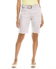 Belted bermuda shorts are summertime essentials. This petite version from Karen Scott is ready for warm-weather adventures!