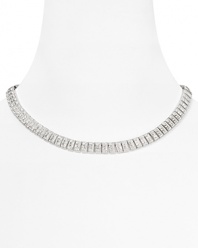Opt for all-around style with this sparkling statement necklace from Lora Paolo. It's a classic collar silhouette that skews to the sophisticated side, but striking crystals give this piece a glam edge.