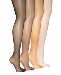 Slip on these beautiful, comfy sheers with a luxurious feel, by Hanes Silk Reflections.