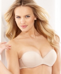 So many ways to wear it. This versatile strapless push-up bra by Lily of France comes with sets of clear and opaque straps that are removable, adjustable and convertible. Style #1121