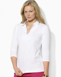 The Hester tunic is rendered in soft cotton jersey and trimmed with lightweight linen for a textured, casual finish.