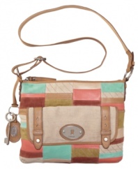 Go earthy-chic with this pretty patchwork design by Fossil. Neutral colors, signature hardware and a take-anywhere silhouette give this smart style an easy going appeal.