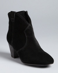 These Ash booties subtly step into Western style, with stacked heels and soft, suede uppers.
