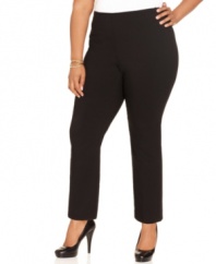 Chic and wildly slimming, Style&co.'s cropped plus size pants feature a side closure and a sleek silhouette! Perfect for the office and beyond.