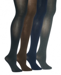Strut your stuff with a new neutral. HUE's super opaque tights add a splash of muted color to any look.