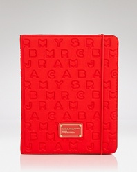 Book mark it. MARC BY MARC JACOBS puts its signature quirky cute spin on the essential iPad cover, splashed in the brand's logo.