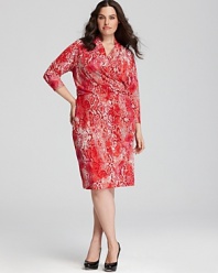 The snake pattern on this Jones New York Collection dress is amped up in bold shades of red, taking a vivid approach to the animal-print trend.