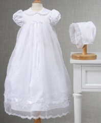 Your beautiful girl needs a dress to match for such a special occasion.  She'll look priceless in this christening gown from Lauren Madison.