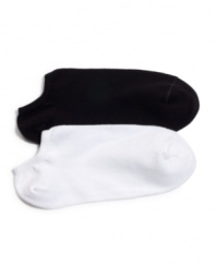 Simple, lightweight liner socks, perfect for athletic shoes. Comes in a pack of six. By HUE.