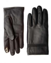 Stay warm, stay connected. These leather smarTouch gloves by Isotoner offer a smooth fit along with patent-pending fingertips that allow you to operate your touchscreen devices.