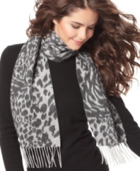 Cater to your animal instincts with this feline-inspired scarf made of wonderfully warm cashmere. By Charter Club.