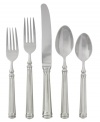 A soon-to-be classic, Veranda flatware epitomizes the sophisticated style of Lauren Ralph Lauren place settings with a columned handle design and polished silver shine in versatile 18/10 stainless steel.