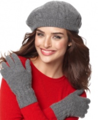 Bring French flair to the coldest days with Charter Club's cashmere cable knit beret. It's effortlessly chic in any color.