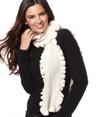 Be a little flirty with the ruffled edges of Charter Club's soft and romantic cashmere scarf.