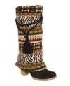 A round-toe silhouette, tassel embellishment and chunky heel all add up to Muk Luks® fun, fashionable Fair Isle boots. Show off their stylish sensibility by pairing them with a wool skirt and textured tights.
