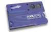Tool Logic SVC1B Survival Card Tool With 1/2 Serrated Knife, Fire Starter, Whistle, Compass and Magnification Lens, Translucent Blue