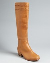 In a cleanly designed take on the Western trend, these Joie tall boots are finished up with woven details up top.