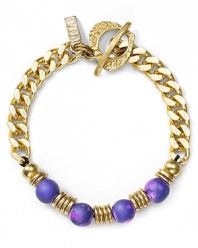Vanessa Mooney ups the ante with this modern take on the classic link bracelet, accented by colorful acrylic beads.