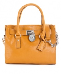 Go for professional and polished with Michael Kors' streamlined Hamilton leather satchel.