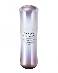 A cutting-edge anti-spot serum, created with the latest advancements in Shiseido skincare technologies to deliver intensive brightening benefits. Targets dark spots such as sun and age spots, acne marks and darkened pores to even out skin tone for perfectly radiant skin. Shiseidos advanced brightening ingredients 4MSK, m-Tranexamic Acid, and Multi-Target Vitamin C target spots at every process of melanin formation for clear, even-toned skin. Natural Yomogi Extract enhances the elimination of pigmentation.Light and dewy texture instantly absorbs to leave skin feeling fully hydrated and renewed in radiance. Apply morning and evening, after softening lotion and before moisturizer. Push pump twice to dispense serum onto palm and smooth over face.